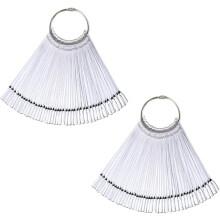 Nail Display Plates Nail Practice Tips 100 Pieces with Metal Ring and Polish Color Display