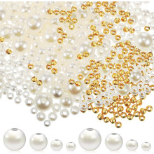 900pcs Assorted Color Round Metal Beads for DIY Jewelry and Keychain Making, Decorative Jewelry