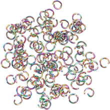 100 Stück 304 Edelstahl-Binderinge, mehrfarbige offene Ringe für DIY-Bastelarbeiten