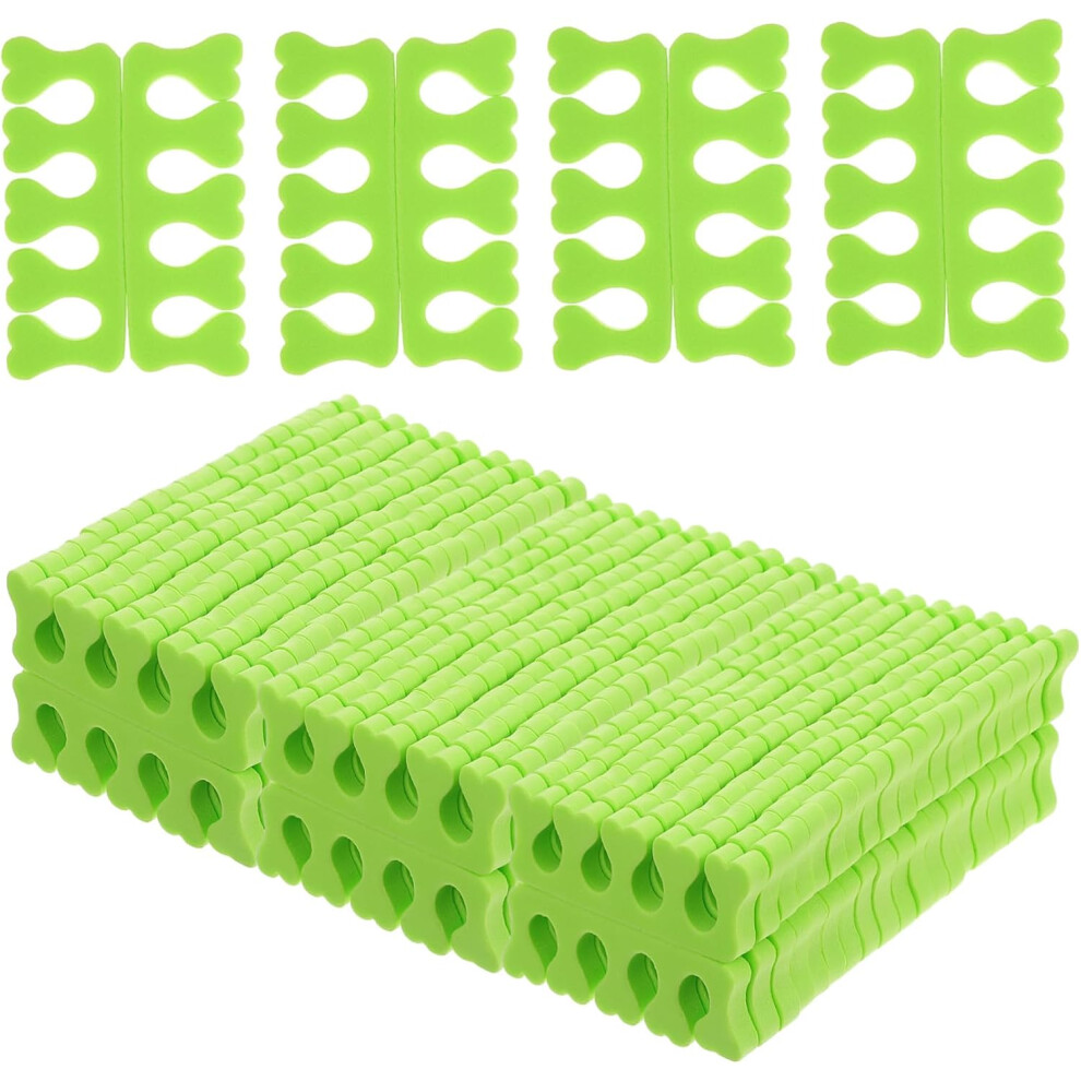Hkhbjs Heart-Shaped Disposable Toe Separators 100 Pairs Green Sponge Pedicure Toe Protectors