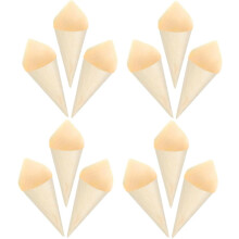 50 Stück Mini-Eistüten aus Holz, rustikal beige, einfach zu verwenden, ästhetisch ansprechend
