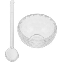 Glasschale zum Mischen ätherischer Öle mit Löffel für die Gesichtspflege und den Salongebrauch