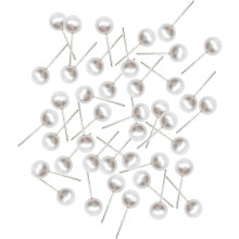 100 Stück 8 mm Kunstperlen-Ohrringe mit silbernen Stiften für Damen und Teenager