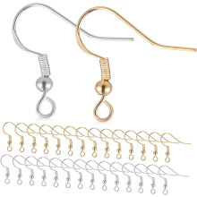 Set mit 100 Paar Ohrhaken aus Silber und Gold mit Verschlüssen für DIY-Schmuckherstellung und Bastelbedarf
