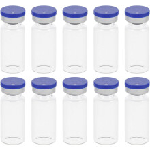 Lot de 100 flacons en verre vides de 10 ml avec bouchon, faciles à transporter, en matière synthétique.