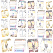100pcs Cube Glass Beads 6mm Ab Mixed Color DIY Jewelry Making Beads