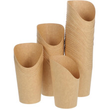 100 Stück Kraftpapier-Snackbecher, 12 oz (ca. 350 ml) Pommes-Frites-Behälter, Take-away-Snackbehälter für Lebensmittelverpackungen