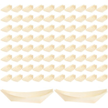 Multifunktionale Speiseschalen aus Holz, 100 Stück, Sushi-Snackschalen aus Kiefernholz, 6-Zoll-Dekorationsteller