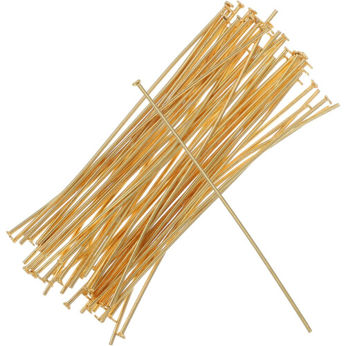 50 stk. flathodede pinner i rustfritt stål 50 mm tilbehør til DIY-smykkelaging