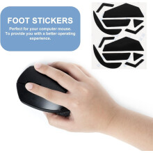 2 conjuntos de substituição de pés de mouse de silicone preto para acessórios de patins antideslizantes do mouse de jogos com fio G502