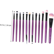 Lot de 12 pinceaux de maquillage professionnels, manches en bois et poils en nylon, pour un usage quotidien, le maquillage et les débutants.