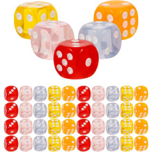 50-teiliges Set Acryl-Würfelperlen, 14 mm, quadratisch, farbig, ohne Loch, kleine Würfelanhänger