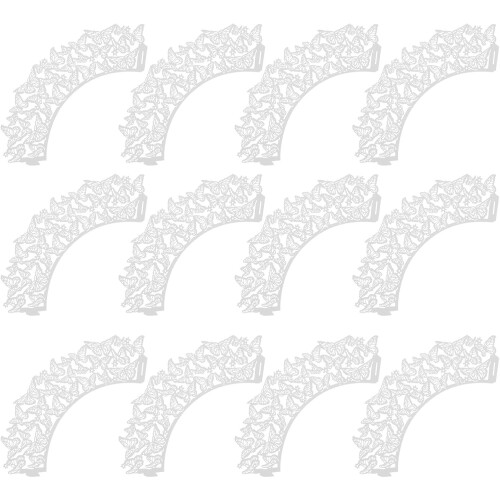 50 caissettes à cupcakes ajourées, motif papillons créatifs