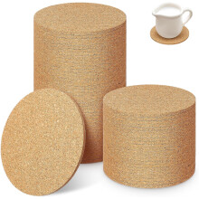 100 Stück runde Korkuntersetzer, leicht, schützen die Tischplatte, khaki, minimalistisch-elegant