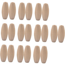 100pcs Oval Wooden DIY Beads 29x12mm Natural Wood Bead Charms for Jewelry Making Crafting Macrame Supplies
