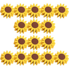 50pcs Sunflower Wooden Beads with Jute Tassels Rustic DIY Craft Bead Accessories for Handmade Jewelry and Macrame Decoration