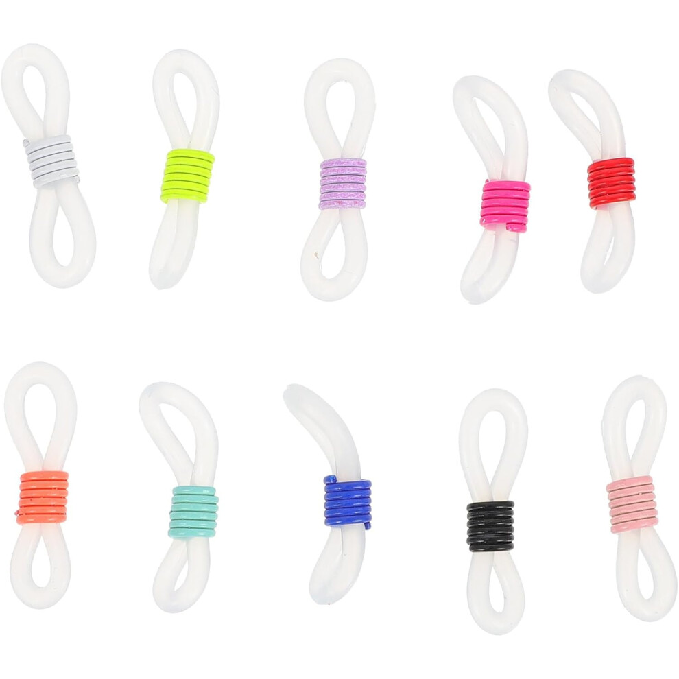 Hkhbjs White 50Pcs Mixed Color Rubber Sunglasses Chain Ends Anti-Lost Connectors Eyeglasses Retainer