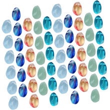 100pcs Glass Water Drop Beads 6x9mm Gradient Color Loose Beads