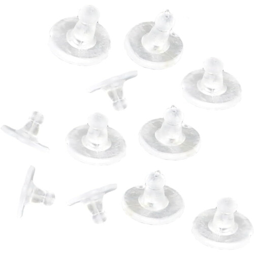 100pcs Transparent Silicone Earring Safety Backs Comfortable Flexible Replacement