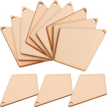 50Pcs Geometric Wooden Drop Earrings Set, Casual Party Ear Accessories for Women and, Natural Color without Hooks