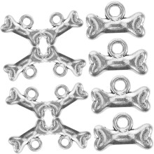 40 Stück antike silberne Hundeknochen-Anhänger, DIY-Halsketten-Armband-Schmuckzubehör