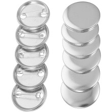 100pcs 32mm Blank Plate Badge Pins botão DIY peças artesanais fornecimentos de emblema feitos à mão