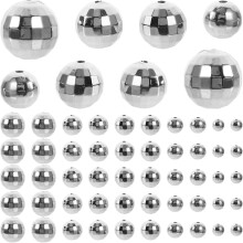 200pcs Disco Ball Beads and Assorted Round Beads Set for Jewelry Making 12mm 10mm 8mm 6mm DIY