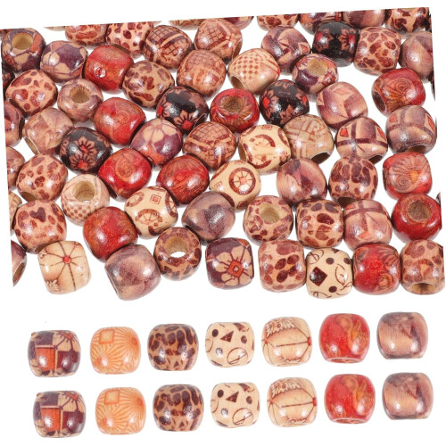 Perlas de cabelo de madeira de cor misturada de 100pcs para tranças e dreadlocks dreadlock acessórios