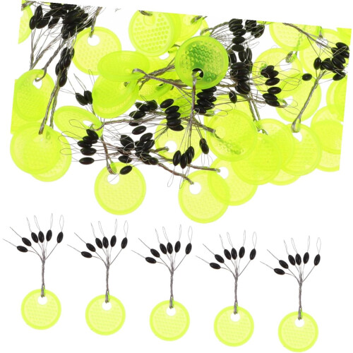 100Pcs Black Olive-Shaped Rubber Float Stoppers for Fishing Lines