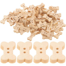100 boutons en bois chics en forme d'os, faits main, multifonctionnels, pour loisirs créatifs.