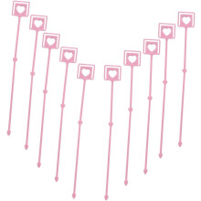 50 Stück rosa 34 cm herzförmige Kartenhalter aus Kunststoff für Valentinstagsblumensträuße