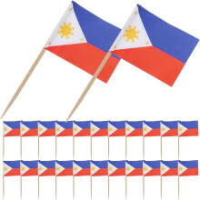 100 palillos de frutas con la bandera de Filipinas, palillos de dientes, palillos de cóctel de madera