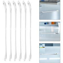 Lot de 12 cuillères de prélèvement de laboratoire en acier inoxydable, spatules de mélange doubles portables.