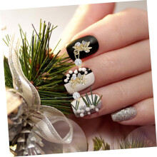 12 adesivi per unghie alla moda con ciondolo di perla e diamante, gioielli per la decorazione delle unghie.