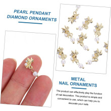 12 stk. Fasjonable negleklistremerker perleanheng diamantsmykker negledekor