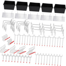 101-teiliges Lochwand-Haken-Set, Ablagen, Präsentationsregal zur Organisation von Werkzeugen und Geräten, einfache Montage