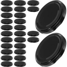 Coperchi per barattoli da 63 mm, 50 pezzi, tappi in metallo ermetici per marmellate e conserve, neri, a vite, adatti