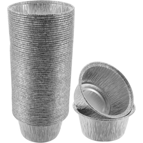 100 stk. aluminiumsfolie bakeformer engangs mini paiformer cupcake- og eggeterteformer
