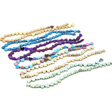 50pcs Hollow Heart Shape Stone Beads About Plating Semi-Finished Beads