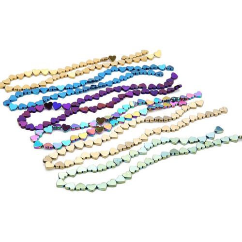 50pcs Hollow Heart Shape Stone Beads About Plating Semi-Finished Beads
