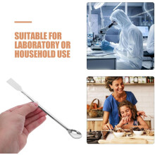 12 buc linguri de prelevare a probelor din oțel inoxidabil, 20 cm, cap pătrat, spatulă de laborator îngroșată, amestecare cu două capete