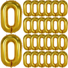 50 Stück Kettenballons, Retro-Goldene Aluminiumfolienballons, Festivaldekoration