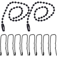50 Stück 2,4 mm schwarze, lackierte Eisenperlenketten-Anhänger mit farbig bedrucktem Etikett
