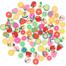 80Pcs 10mm Assorted Fruit Shape Polymer Clay Beads DIY Jewelry Spacer Charms for Craft Bracelet Necklace Accessories