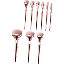 Lot de 9 pinceaux de maquillage à long manche, applicateurs de poudre pour femmes, cosmétiques portables et élégants pour le maquillage