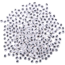 100pcs Beads Acrylic Loose Beads for DIY Bracelet Making Stylish Number Craft Accessories