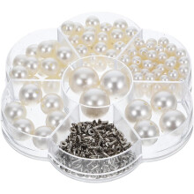 Faux Pearl Beads with Single and Half Hole Rivet Studs DIY Craft Beads for Jewelry Making White Pearls