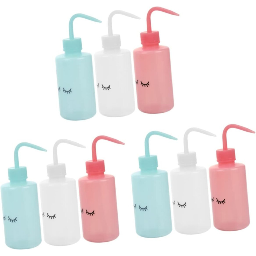 Hkhbjs 3Sets Eyelash Water Bottle For Extensions 250Ml Squeeze Bottle Precision Narrow Mouth Tattooing Tools 3Pcs*3