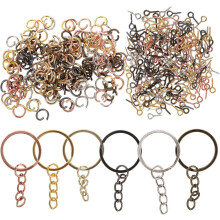 450pcs Chaveiro fazendo Kit com coloridos D anel Chaveiros e correntes, DIY jóias artesanato fornecimentos conjunto