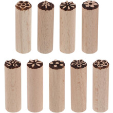 Ensemble de 9 tampons en bois sculptés à la main pour la poterie et les loisirs créatifs en argile